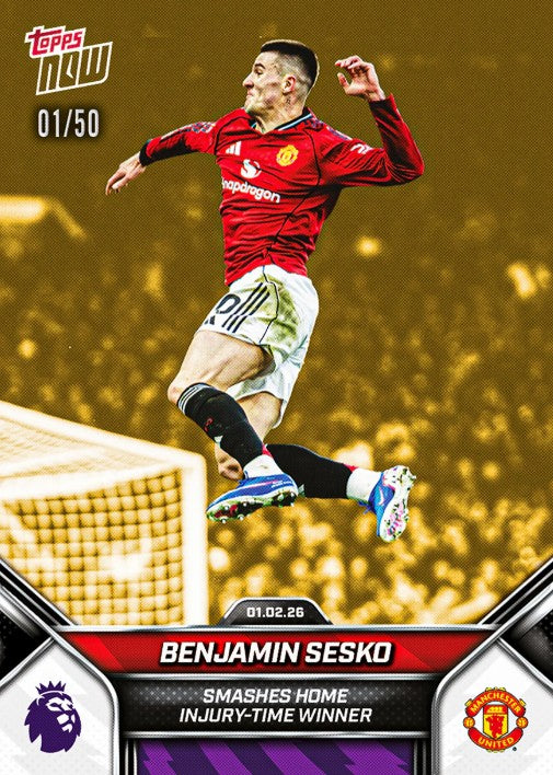 PRE-ORDER Topps NOW Benjamin Sesko 2025-26 Premier League Card 122 2026 Feb10