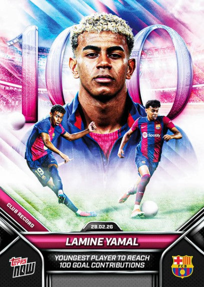 PRE-ORDER Topps NOW Lamine Yamal FC Barcelona Card 5 2026 Mar12