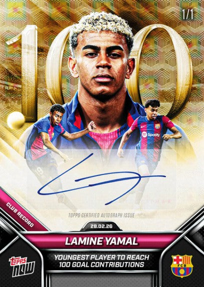 PRE-ORDER Topps NOW Lamine Yamal FC Barcelona Card 5 2026 Mar12