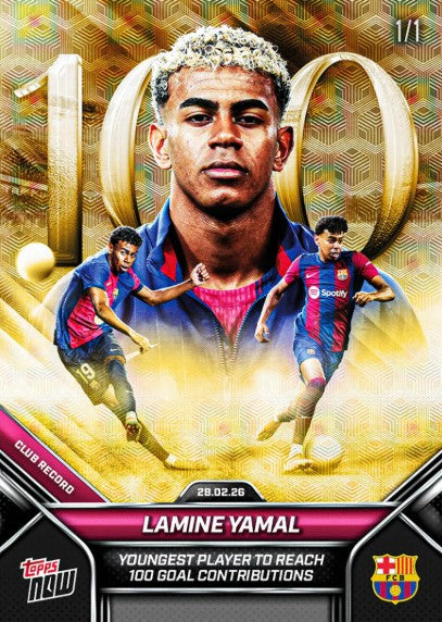 PRE-ORDER Topps NOW Lamine Yamal FC Barcelona Card 5 2026 Mar12