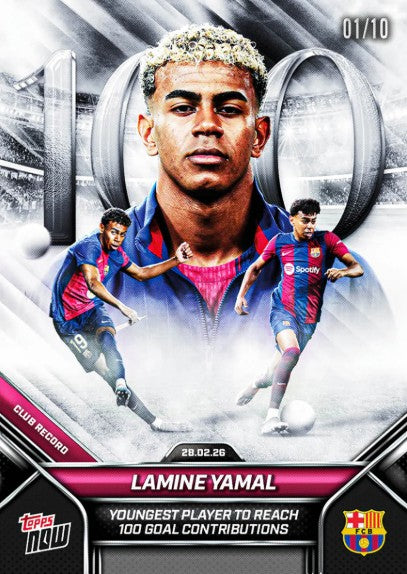 PRE-ORDER Topps NOW Lamine Yamal FC Barcelona Card 5 2026 Mar12
