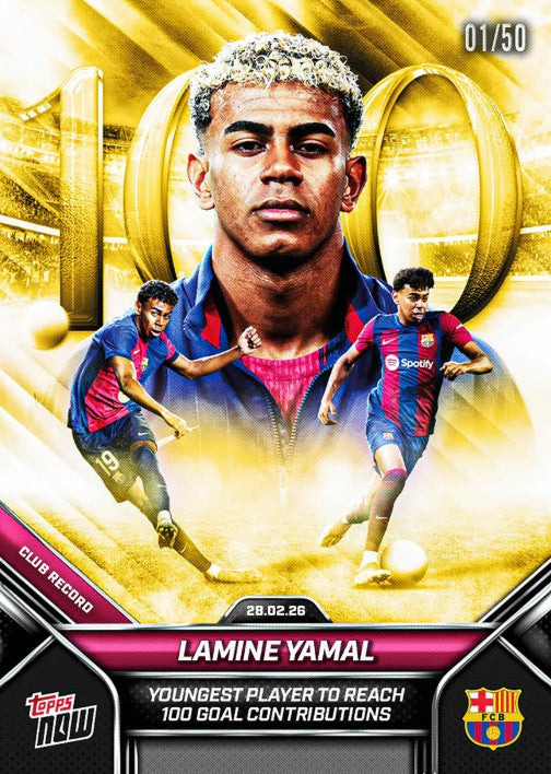 PRE-ORDER Topps NOW Lamine Yamal FC Barcelona Card 5 2026 Mar12
