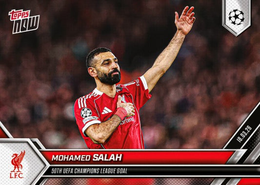 PRE-ORDER Topps NOW Mohamed Salah 2025-26 UCL Card 114 Mar31