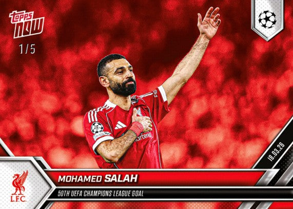 PRE-ORDER Topps NOW Mohamed Salah 2025-26 UCL Card 114 Mar31