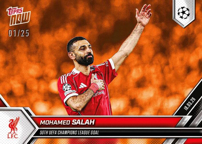 PRE-ORDER Topps NOW Mohamed Salah 2025-26 UCL Card 114 Mar31