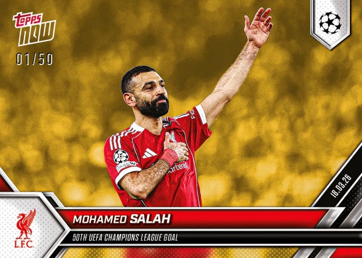 PRE-ORDER Topps NOW Mohamed Salah 2025-26 UCL Card 114 Mar31