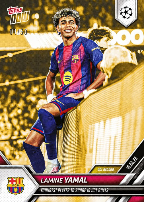 PRE-ORDER Topps NOW Lamine Yamal 2025-26 UCL Card 112 Mar31
