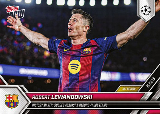 PRE-ORDER Topps NOW Robert Lewandowski 2025-26 UCL Card 113 Mar31