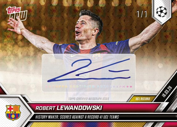 PRE-ORDER Topps NOW Robert Lewandowski 2025-26 UCL Card 113 Mar31