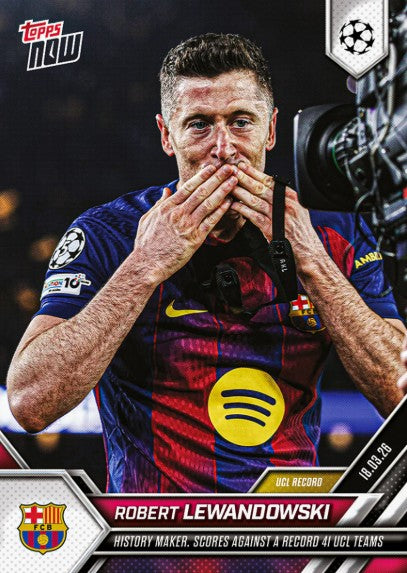 PRE-ORDER Topps NOW Robert Lewandowski 2025-26 UCL Card 113 Mar31