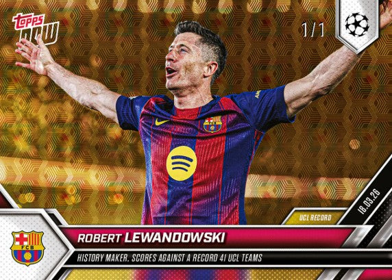 PRE-ORDER Topps NOW Robert Lewandowski 2025-26 UCL Card 113 Mar31