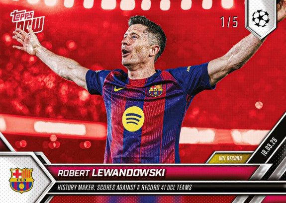 PRE-ORDER Topps NOW Robert Lewandowski 2025-26 UCL Card 113 Mar31
