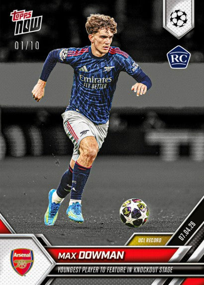 PRE-ORDER Topps NOW Max Dowman 2025-26 UCL Card 116 Apr18