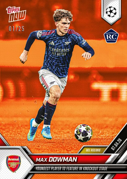 PRE-ORDER Topps NOW Max Dowman 2025-26 UCL Card 116 Apr18