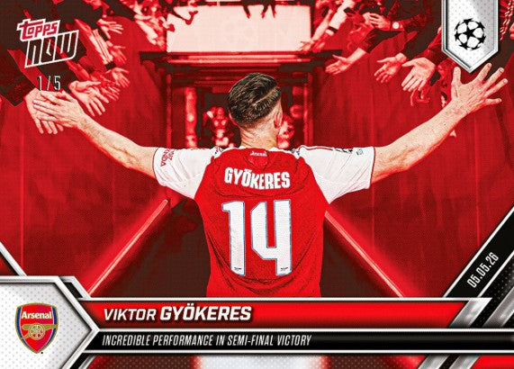 PRE-ORDER Topps NOW Viktor Gyökeres 2025-26 UCL Card 133 May14