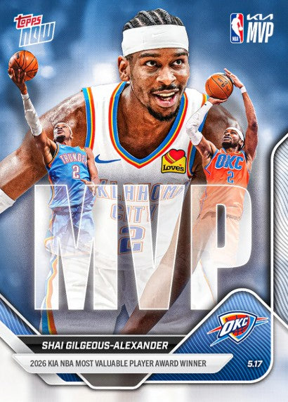 PRE-ORDER Topps NOW Shai Gilgeous-Alexander 2025-26 NBA Card MVPA May20