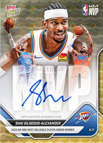 PRE-ORDER Topps NOW Shai Gilgeous-Alexander 2025-26 NBA Card MVPA May20
