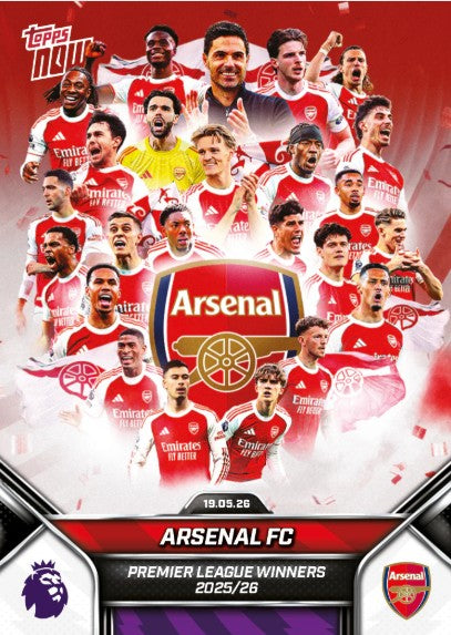 PRE-ORDER Topps NOW Arsenal FC 2025-26 Premier League Card 199 May28