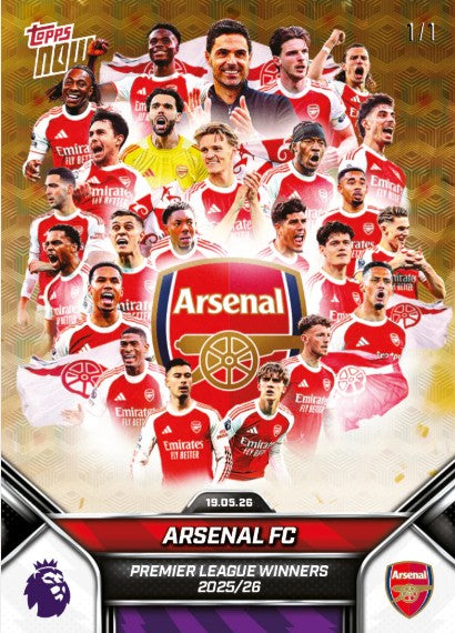 PRE-ORDER Topps NOW Arsenal FC 2025-26 Premier League Card 199 May28