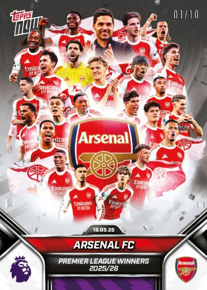 PRE-ORDER Topps NOW Arsenal FC 2025-26 Premier League Card 199 May28