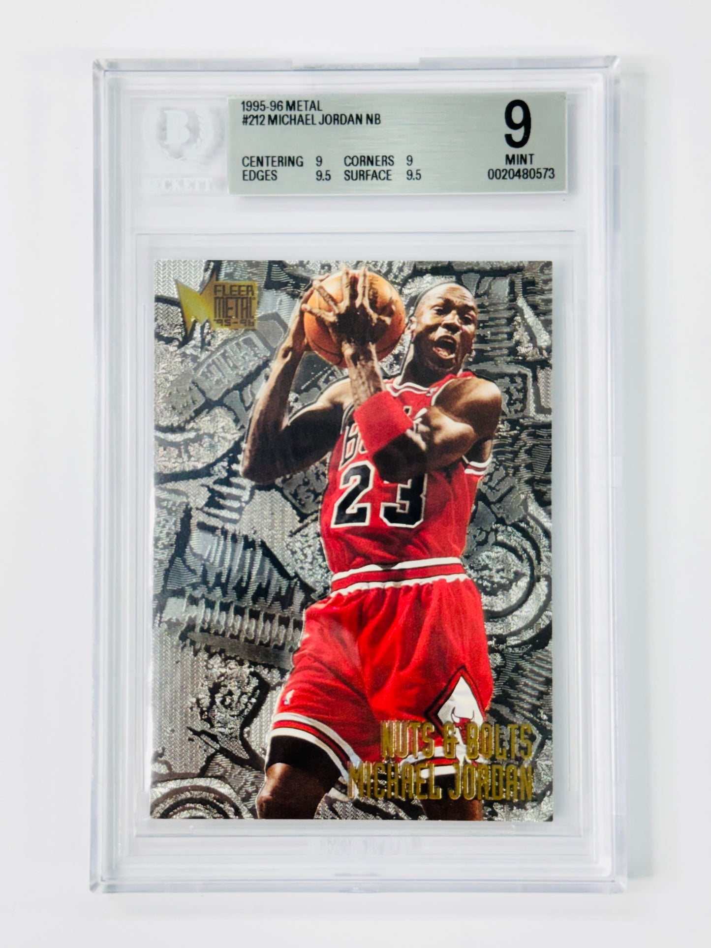 1995-96 Metal #212 Michael Jordan NB BGS 9 Chicago Bulls MJ