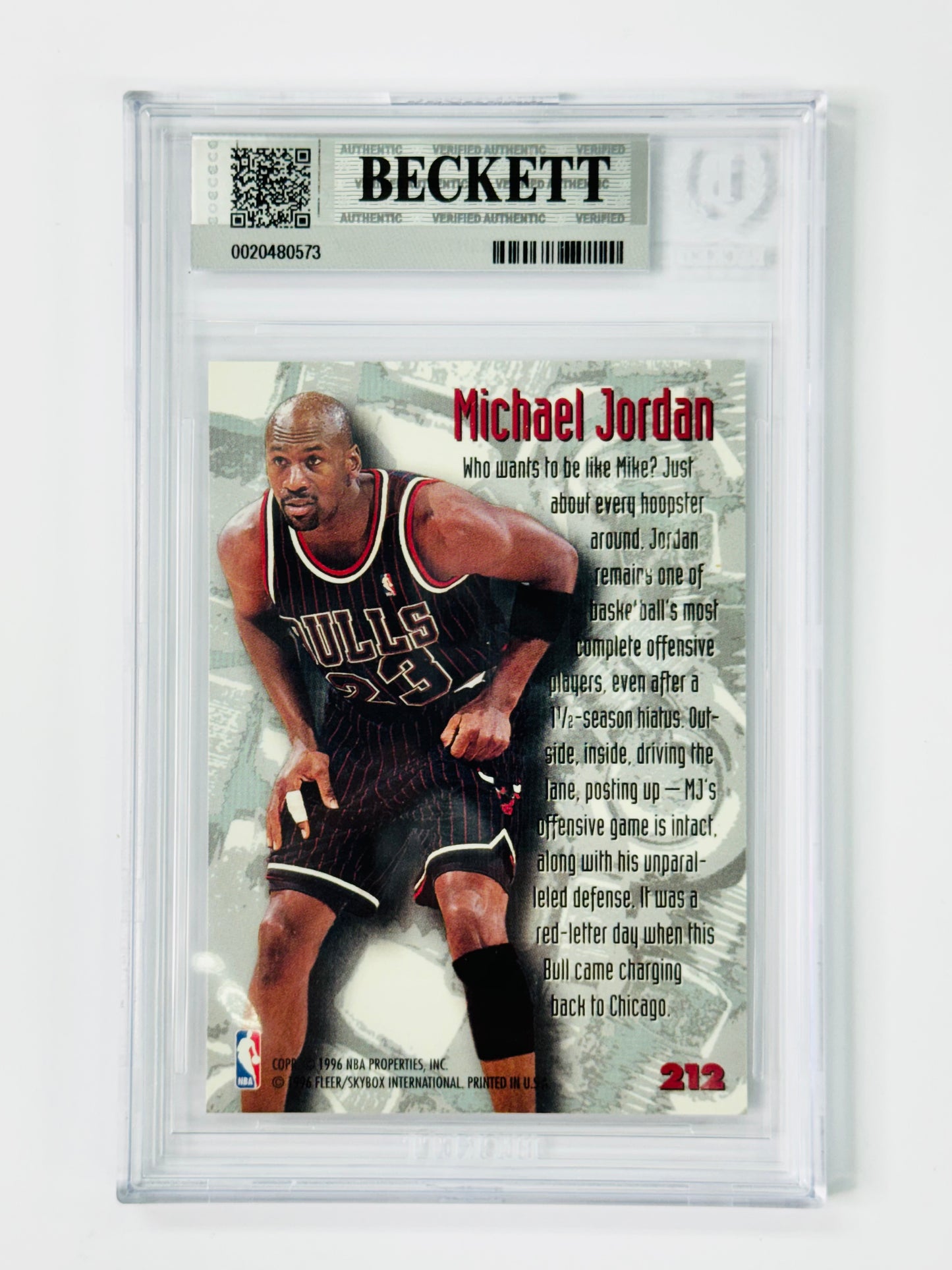 1995-96 Metal #212 Michael Jordan NB BGS 9 Chicago Bulls MJ