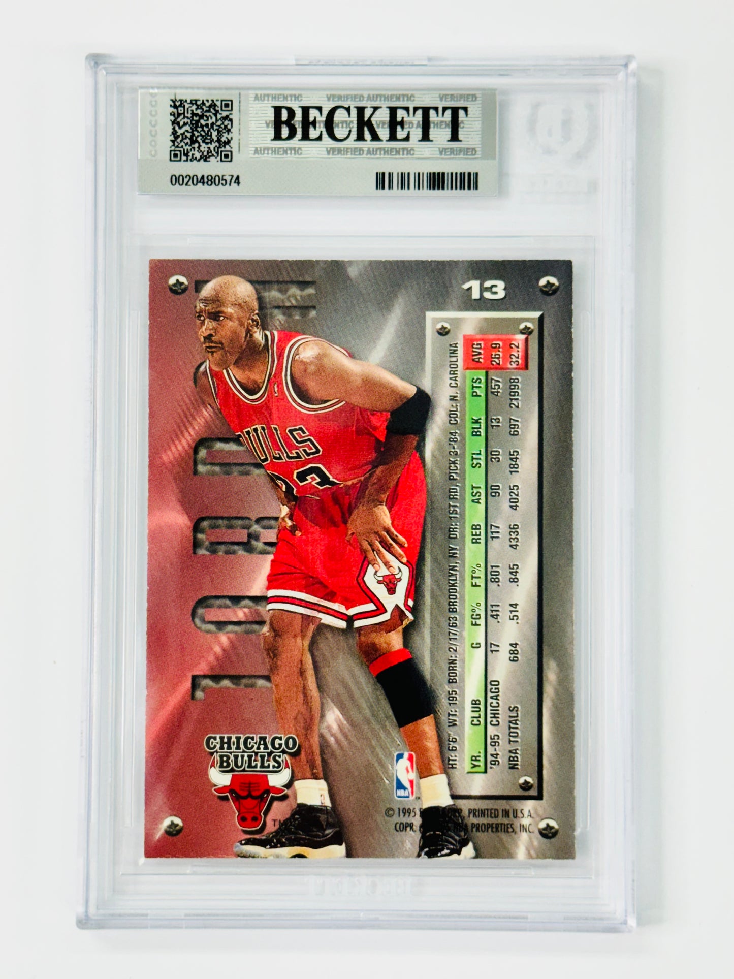 1995-96 Metal #13 Michael Jordan BGS 8.5 Chicago Bulls