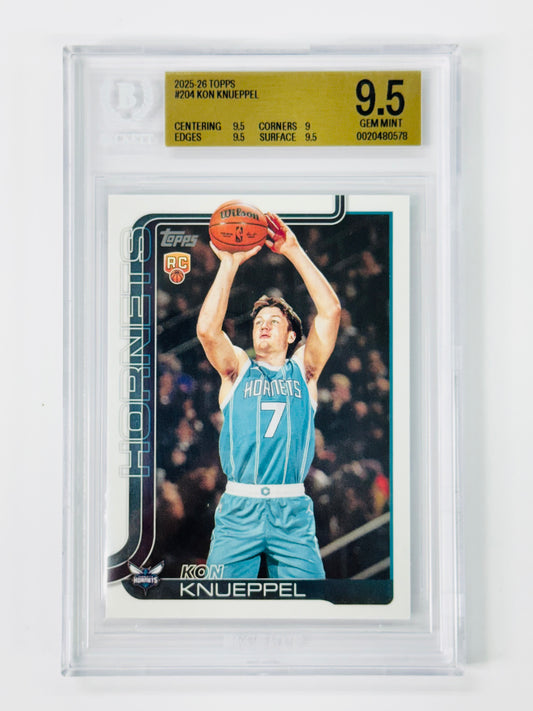 2025-26 Topps #204 Kon Knueppel BGS 9.5 Rookie RC Charlotte Hornets