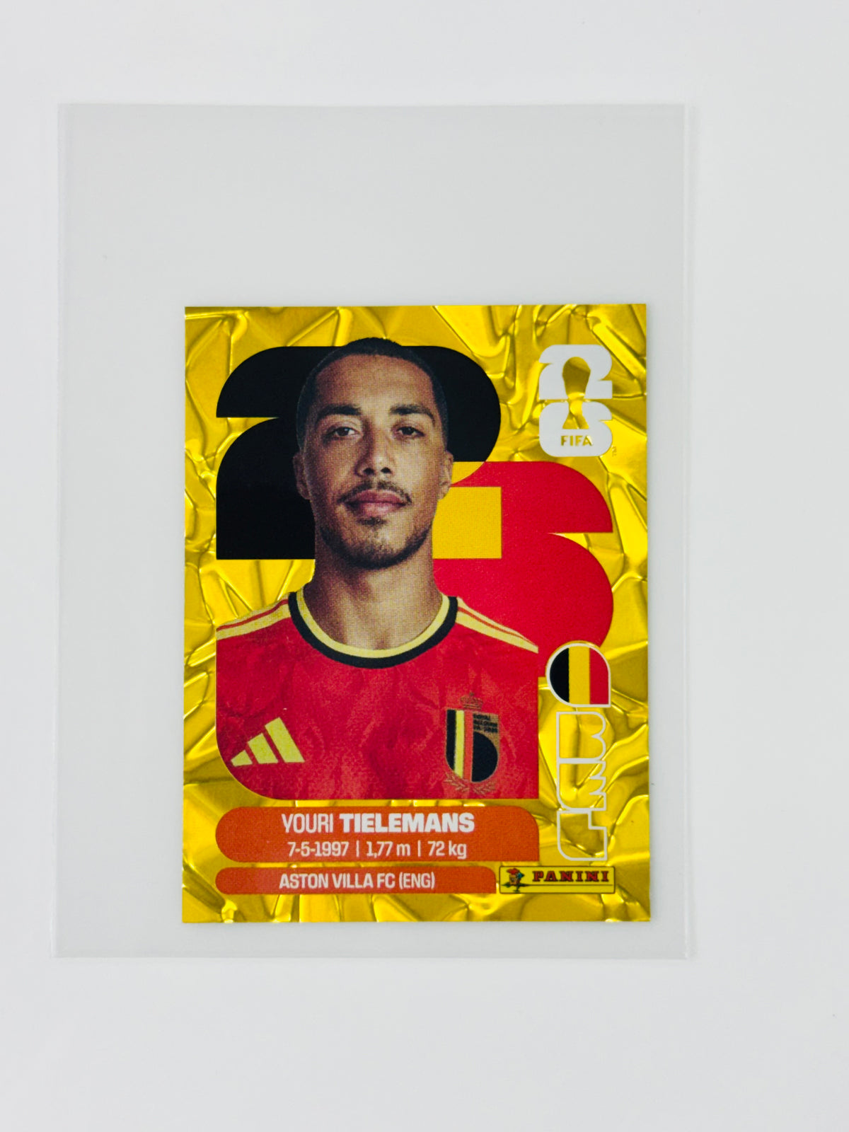 Panini FIFA World Cup 2026 Official Sticker Collection Online Exclusive BEL9 Youri Tielemans Gold Crumple