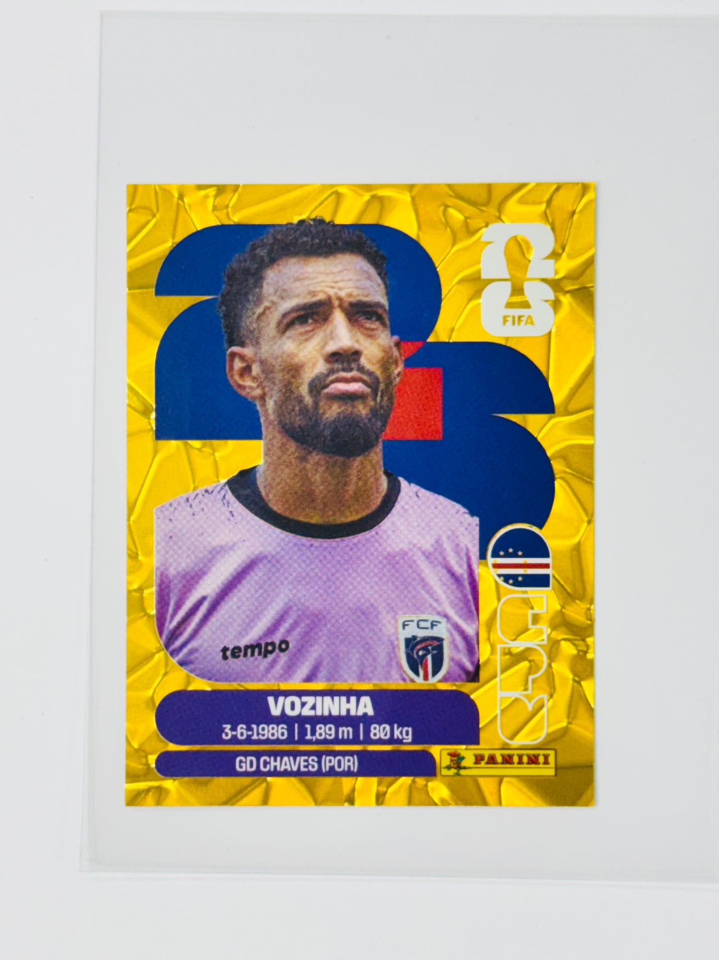 Panini FIFA World Cup 2026 Official Sticker Collection Online Exclusive CPV2 Vozinha Gold Crumple