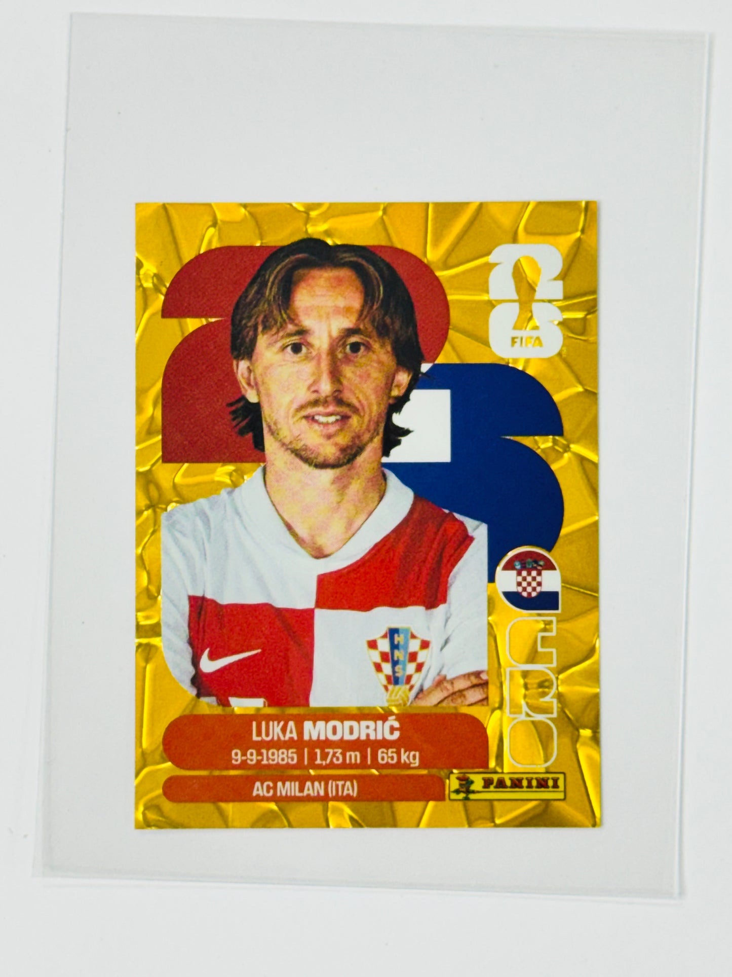 Panini FIFA World Cup 2026 Official Sticker Collection Online Exclusive CRO9 Luka Modric Gold Crumple
