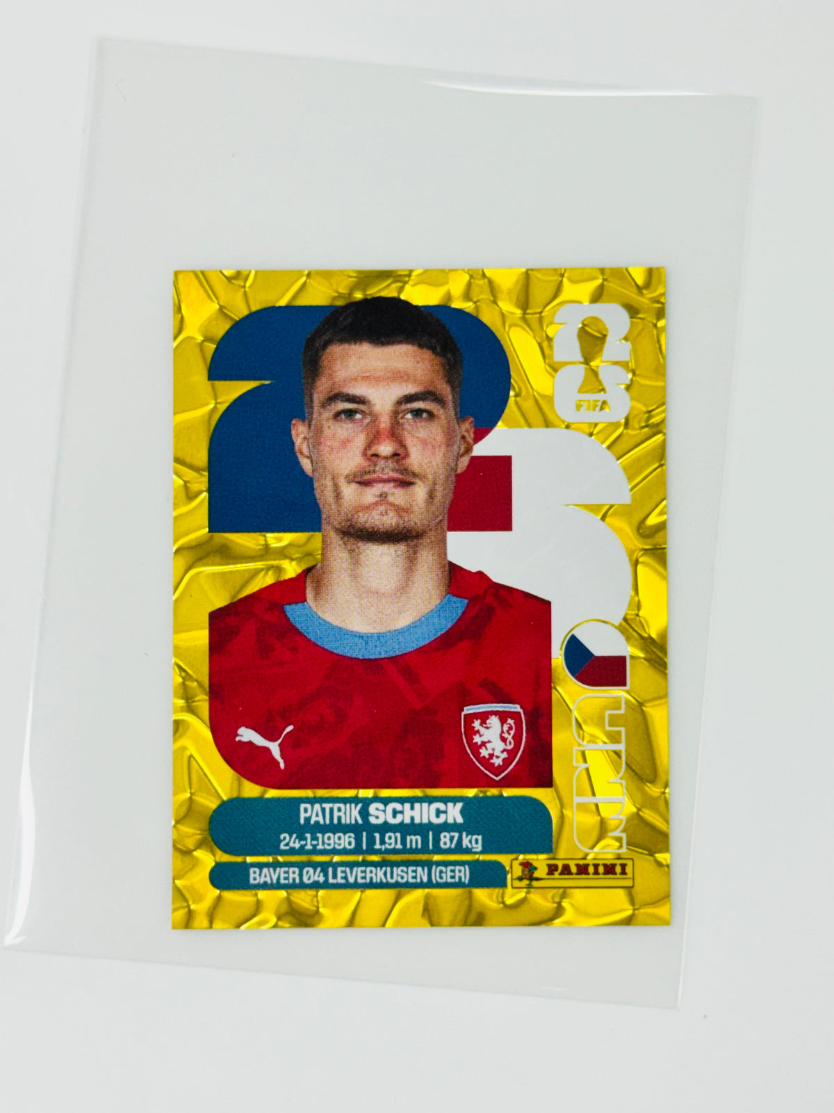 Panini FIFA World Cup 2026 Official Sticker Collection Online Exclusive CZE20 Patrik Schick Gold Crumple