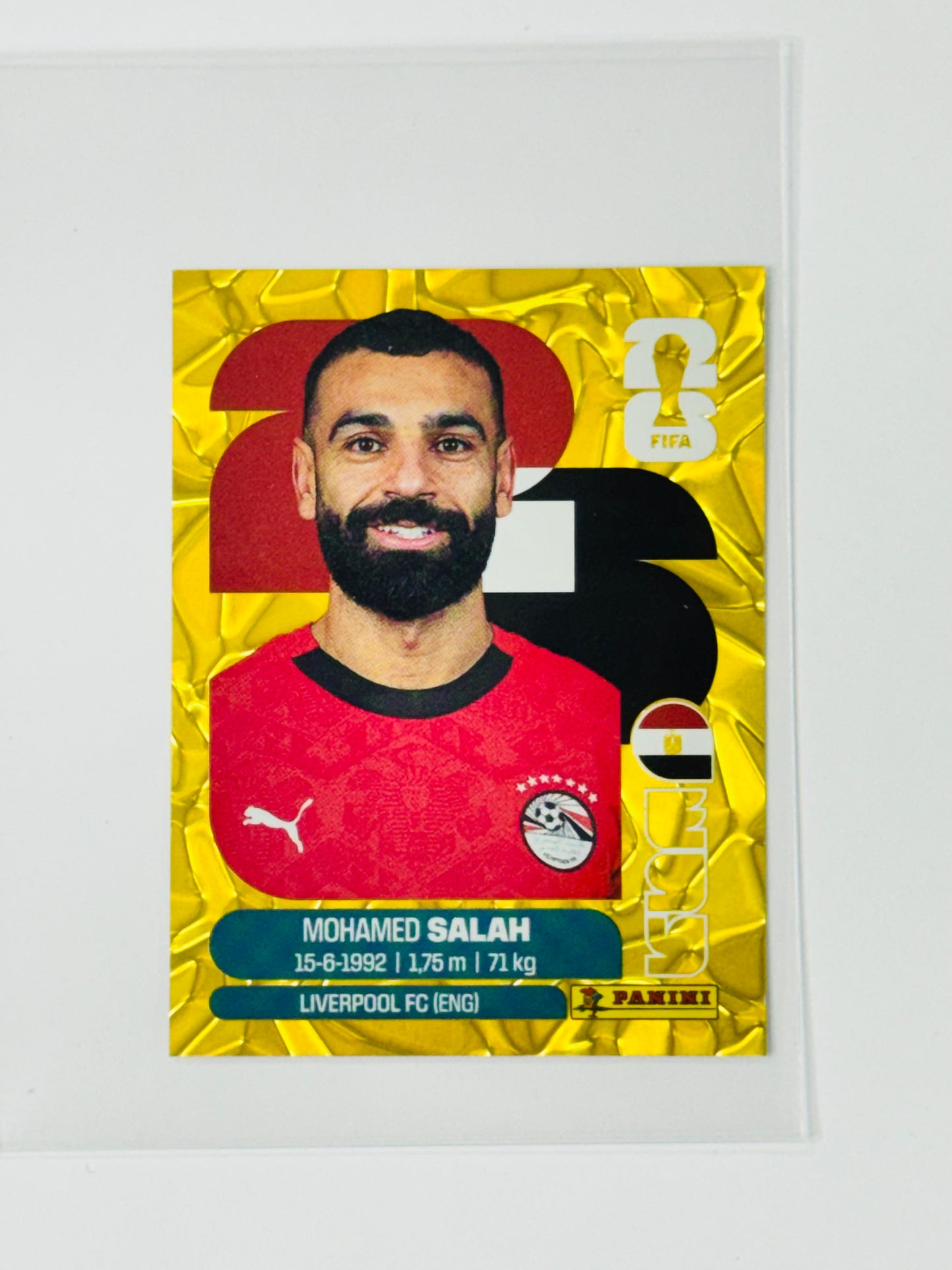 Panini FIFA World Cup 2026 Official Sticker Collection Online Exclusive EGY17 Mohamed Salah Gold Crumple