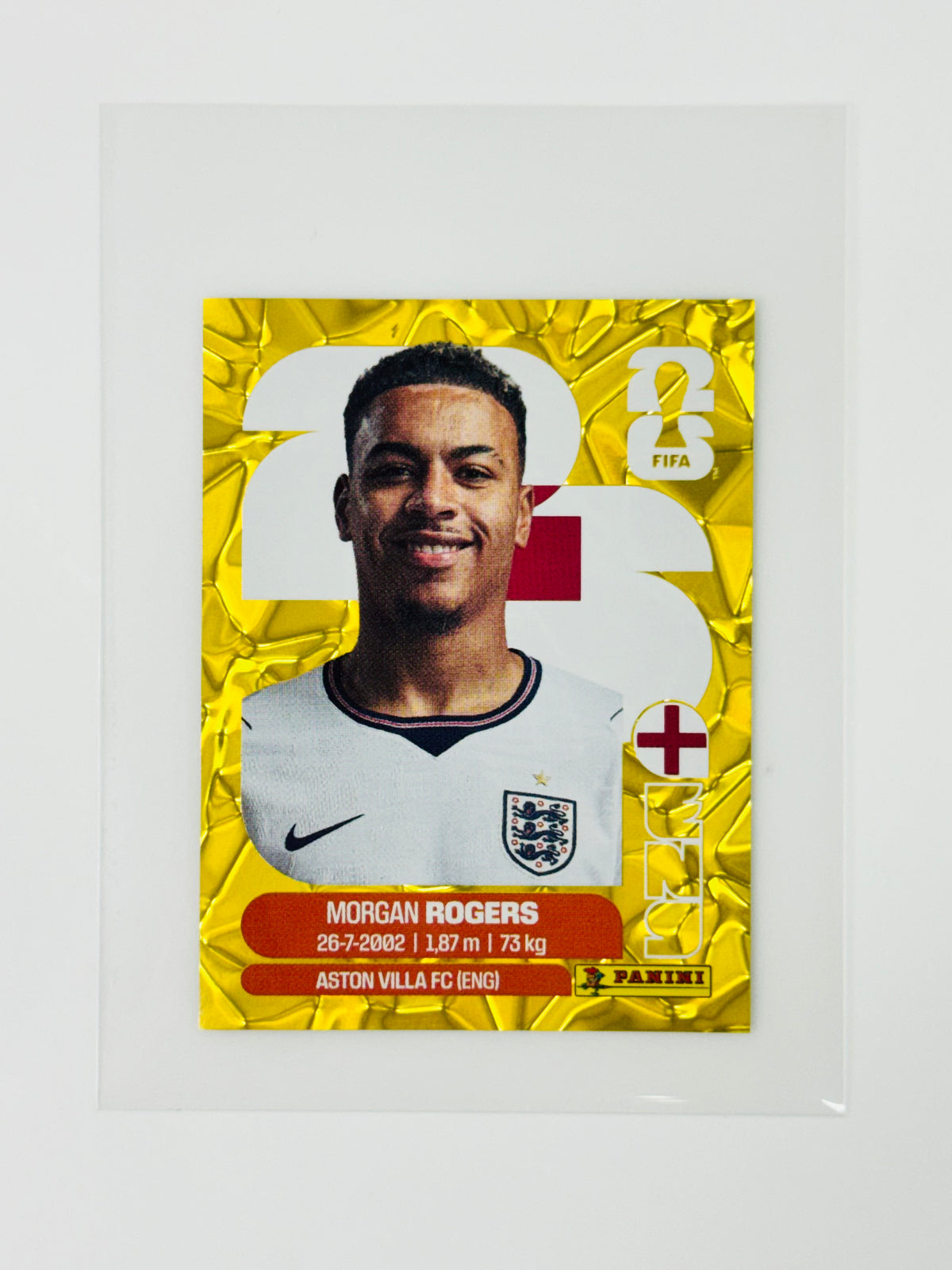 Panini FIFA World Cup 2026 Official Sticker Collection Online Exclusive ENG14 Morgan Rogers Gold Crumple