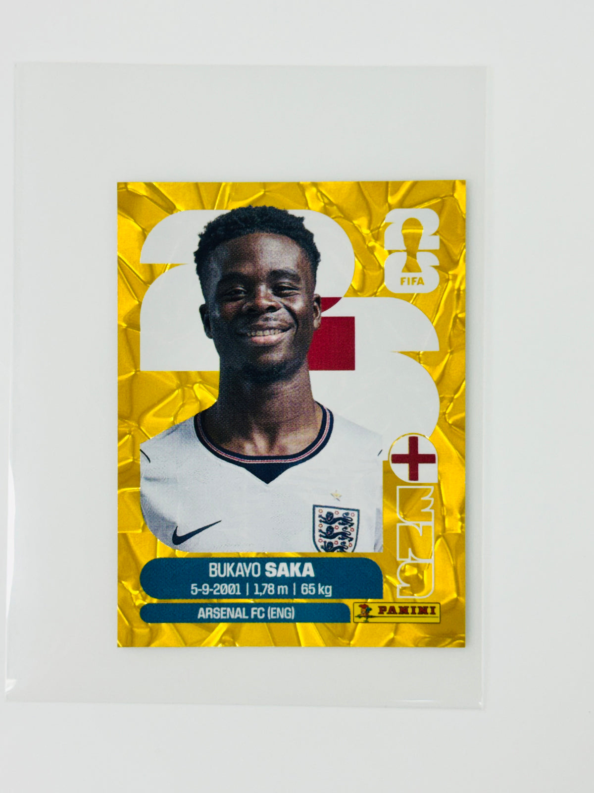 Panini FIFA World Cup 2026 Official Sticker Collection Online Exclusive ENG17 Bukayo Saka Gold Crumple