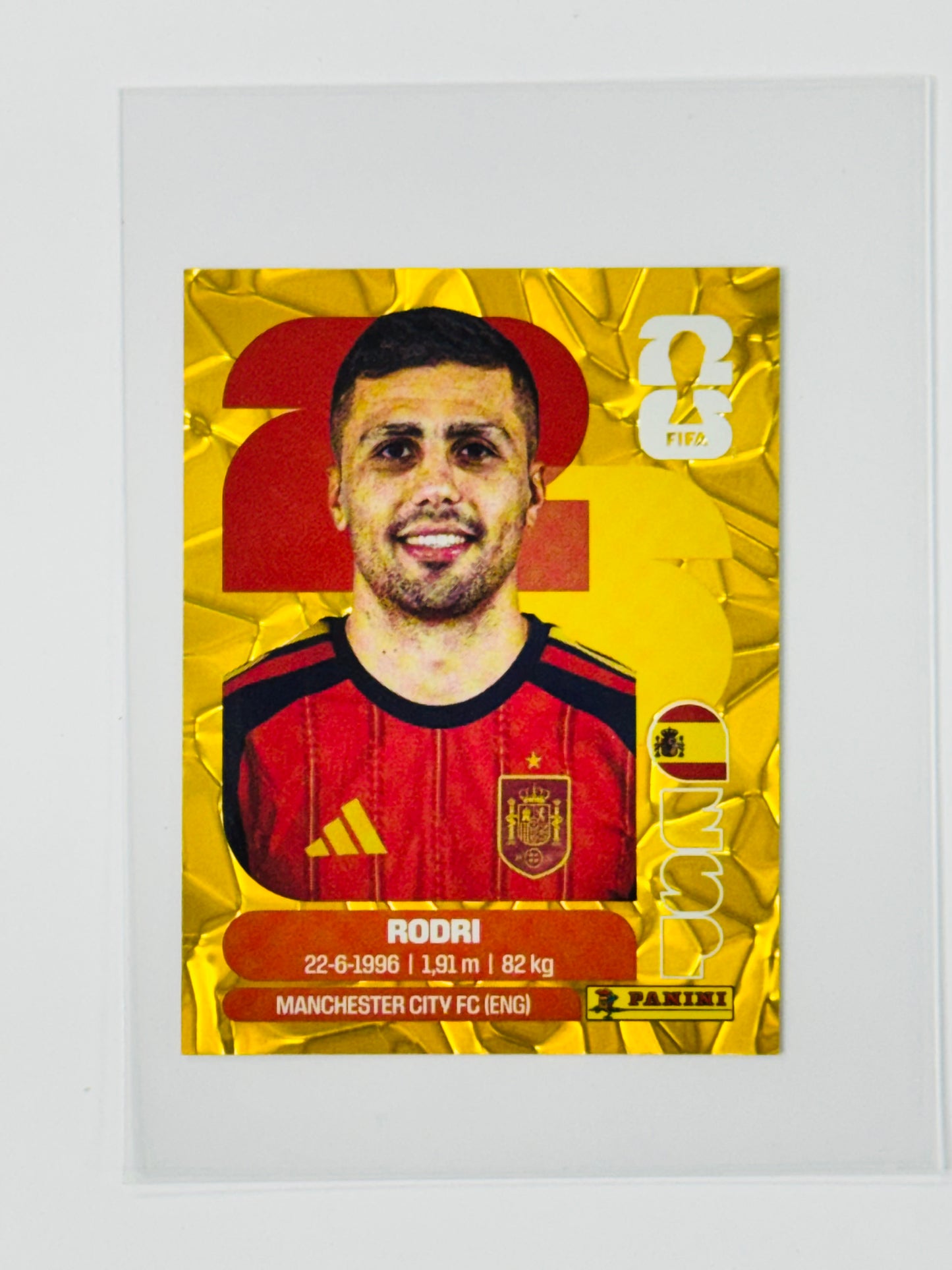 Panini FIFA World Cup 2026 Official Sticker Collection Online Exclusive ESP10 Rodri Gold Crumple