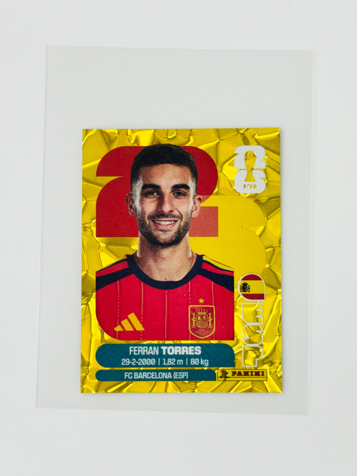 Panini FIFA World Cup 2026 Official Sticker Collection Online Exclusive ESP18 Ferran Torres Gold Crumple