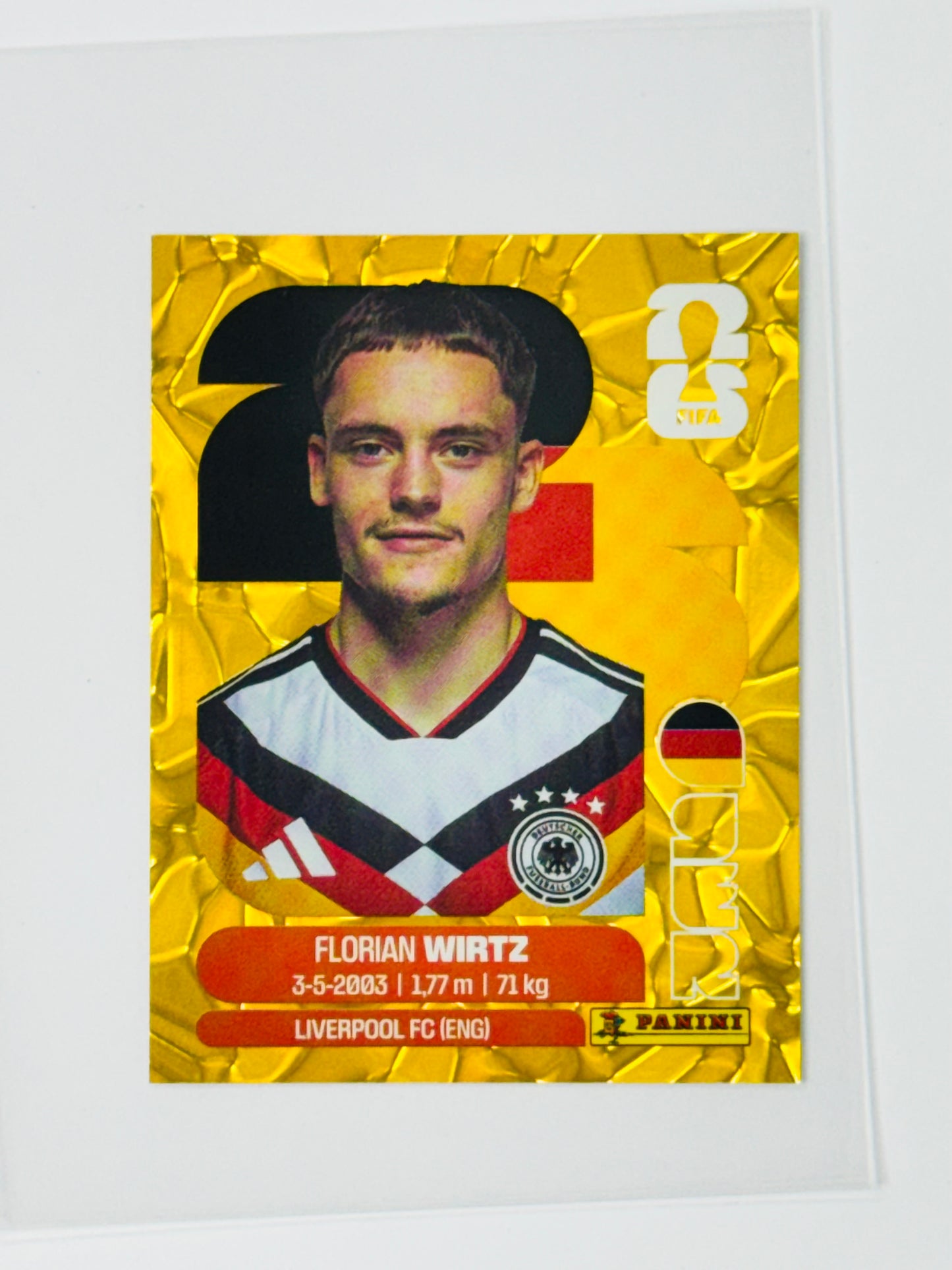 Panini FIFA World Cup 2026 Official Sticker Collection Online Exclusive GER11 Florian Wirtz Gold Crumple