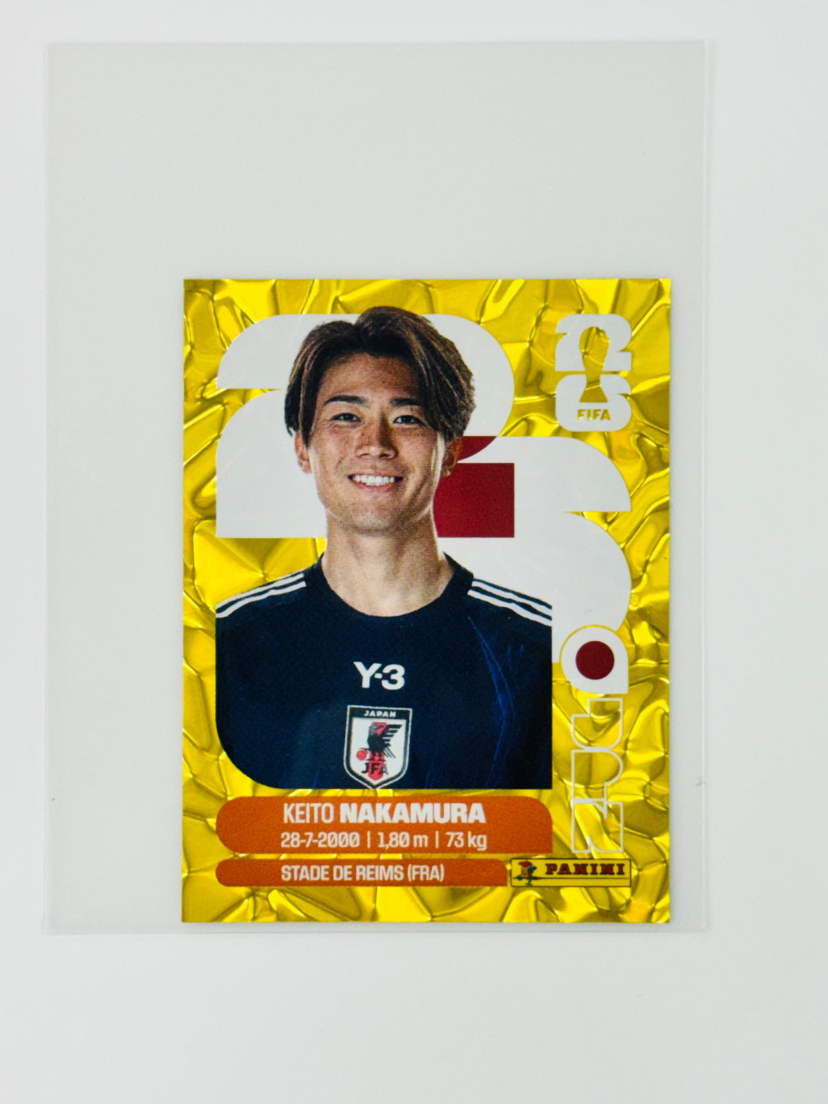 Panini FIFA World Cup 2026 Official Sticker Collection Online Exclusive JPN15 Keito Nakamura Gold Crumple