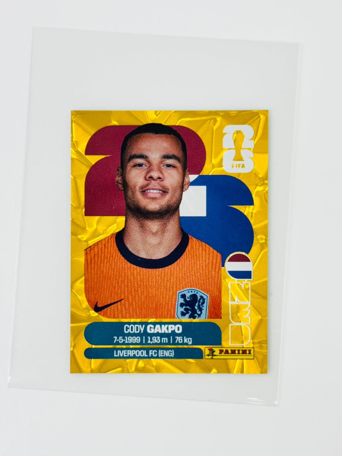 Panini FIFA World Cup 2026 Official Sticker Collection Online Exclusive NED20 Cody Gakpo Gold Crumple