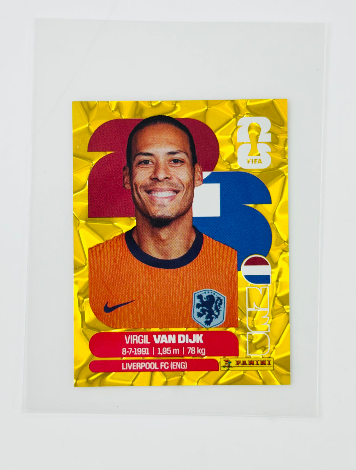 Panini FIFA World Cup 2026 Official Sticker Collection Online Exclusive NED3 Virgil Van Dijk Gold Crumple