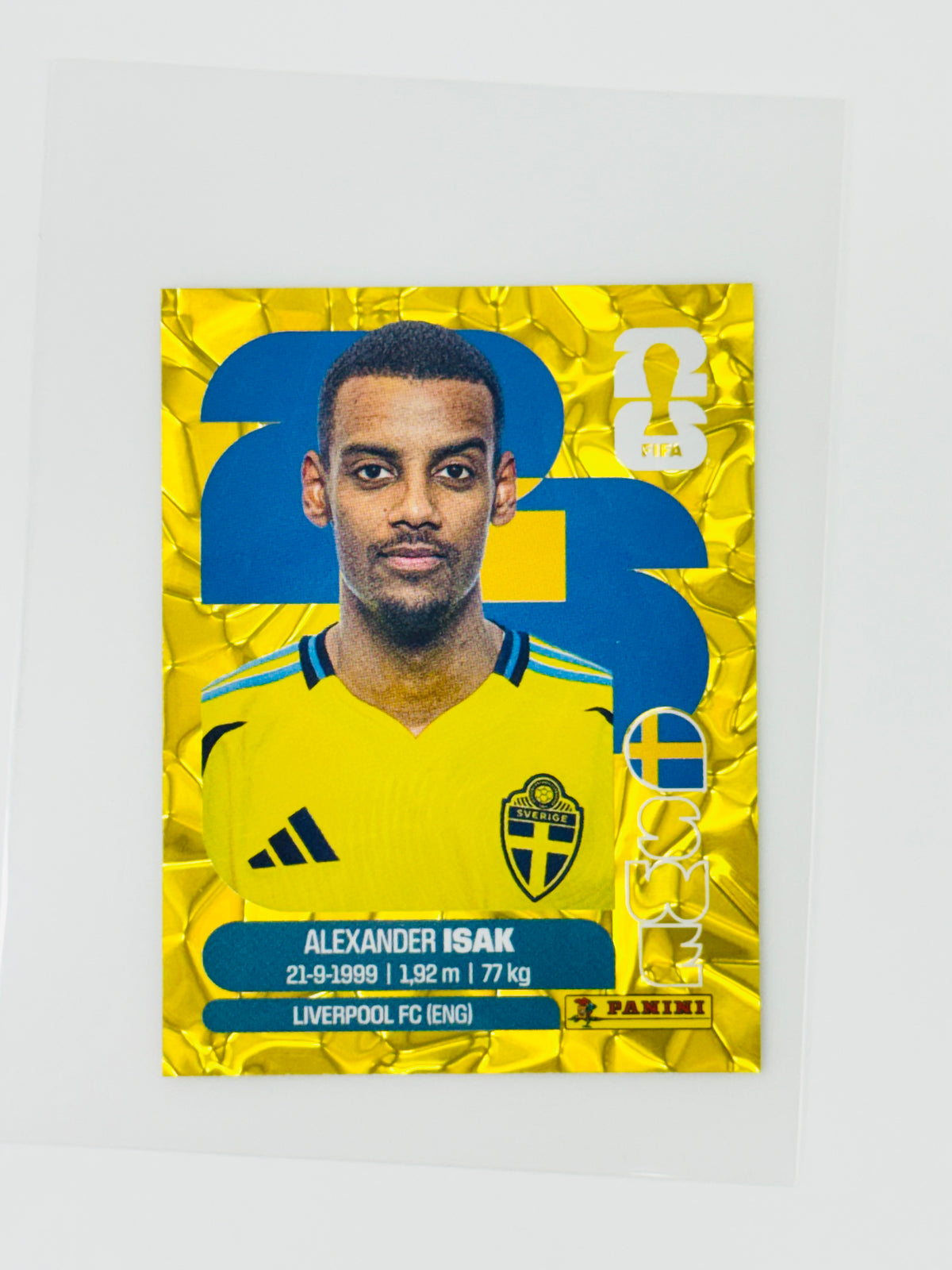 Panini FIFA World Cup 2026 Official Sticker Collection Online Exclusive SWE19 Alexander Isak Gold Crumple