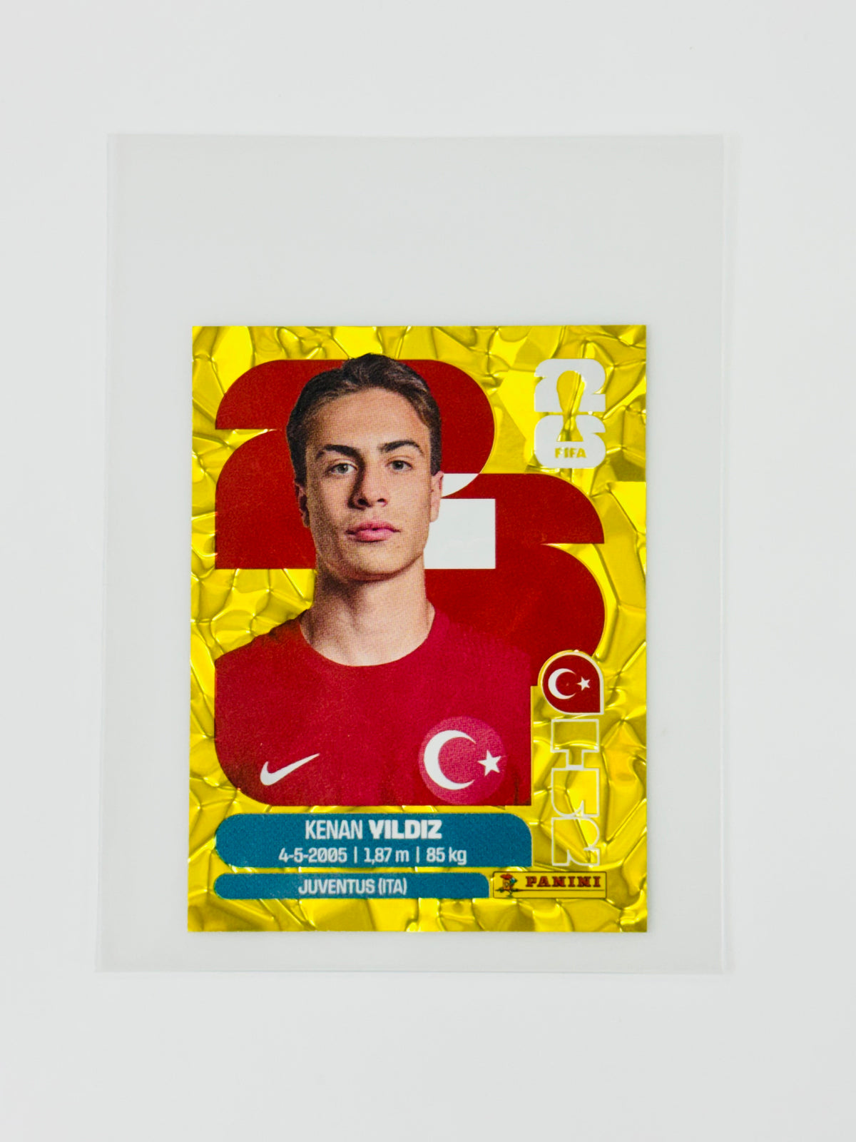 Panini FIFA World Cup 2026 Official Sticker Collection Online Exclusive TUR20 Kenan Yildiz Gold Crumple