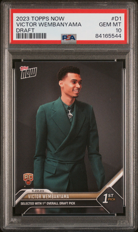 2023 Topps Now #D1 Victor Wembanyama PSA 10 San Antonio Spurs Rookie RC