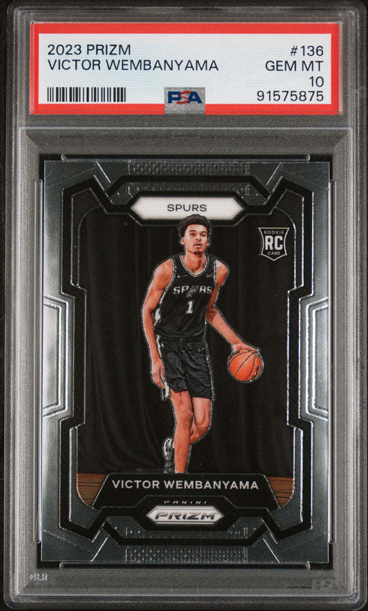 2023 Panini Prizm #136 Victor Wembanyama Rookie RC PSA 10 San Antonio Spurs