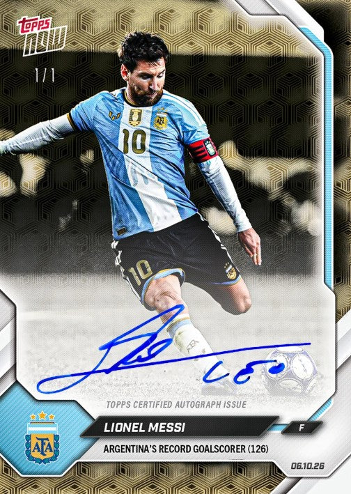 PRE-ORDER Topps Now Lionel Messi 2026 Argentina Final Farewell Pack Oct17