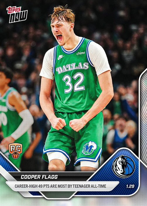 Cooper Flagg 2025-26 NBA Topps NOW Card 150 Rookie RC Dallas Mavericks