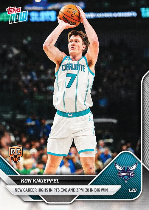 Kon Knueppel 2025-26 NBA Topps NOW Card 151 Rookie RC Charlotte Hornets