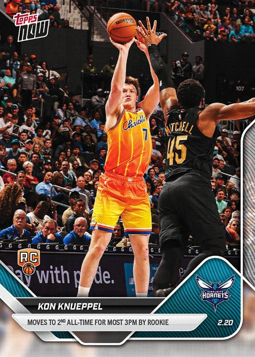 Kon Knueppel 2025-26 NBA Topps NOW Card 179 Rookie RC Charlotte Hornets