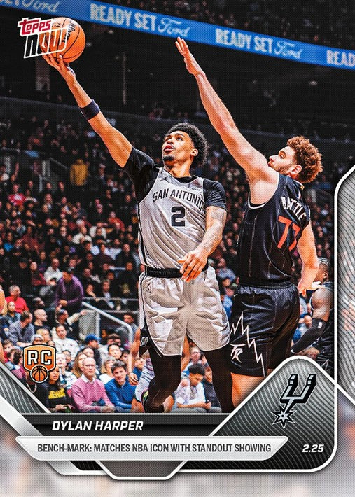 Dylan Harper 2025-26 NBA Topps NOW Card 183 Rookie RC San Antonio Spurs